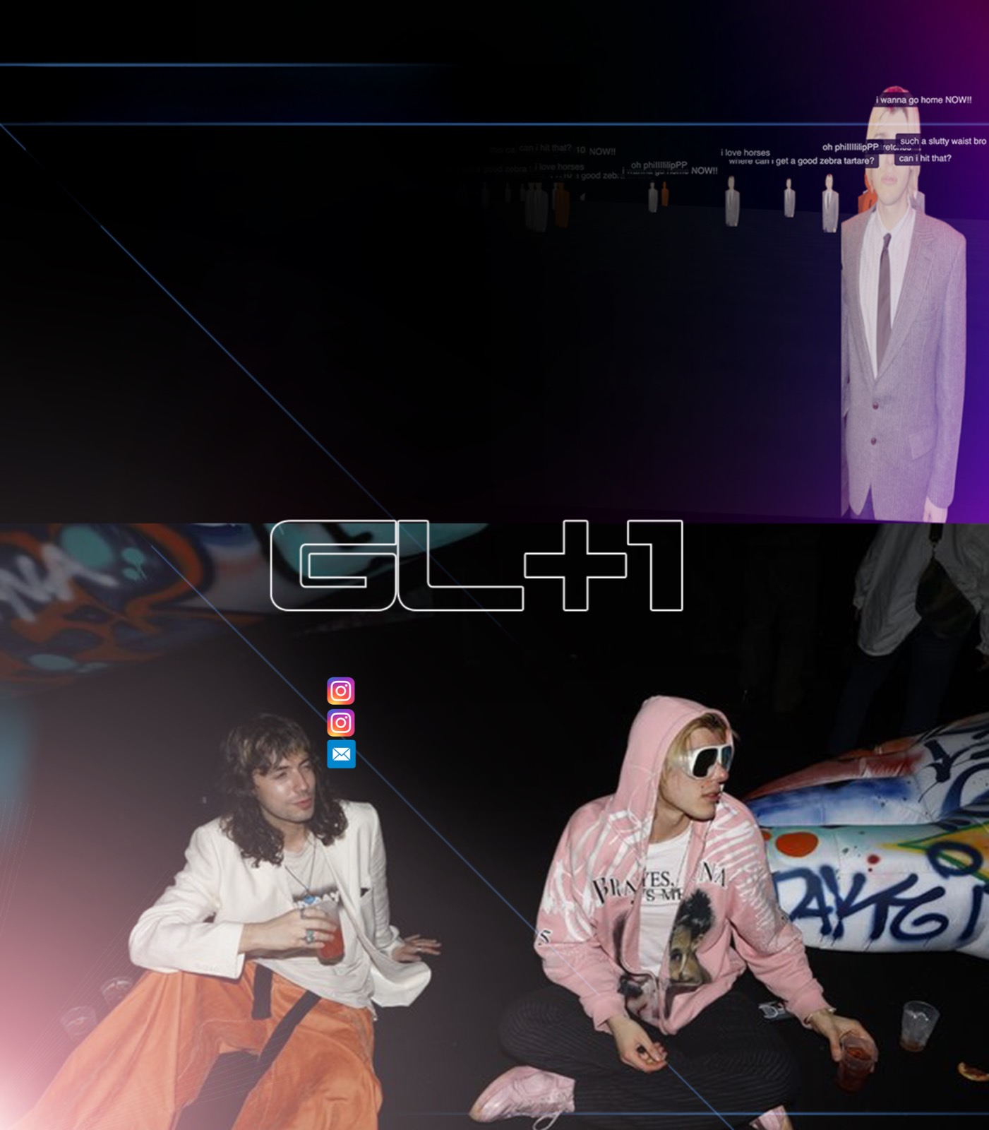 GL+1 press kit contact page artwork